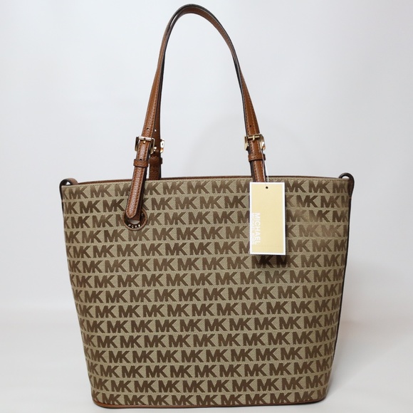 SOLD Michael Kors Jet Set Shouler Bag Beige Brown - Picture 1 of 8